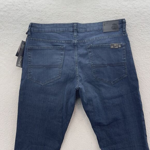 Buffalo David Bitton Ash-x Jeans Men's 34x32 Blue Dark Wash Slim Stretch Denim - Picture 8 of 12